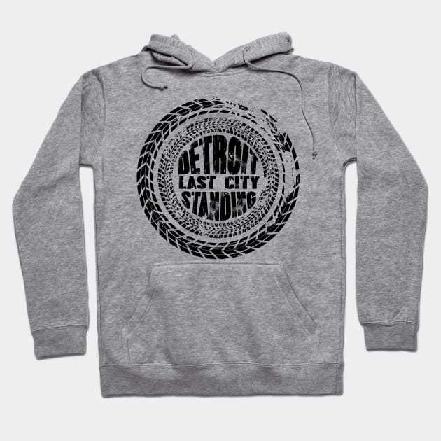 Detroit Last City Standing Black Wheel Hoodie by Evan Derian